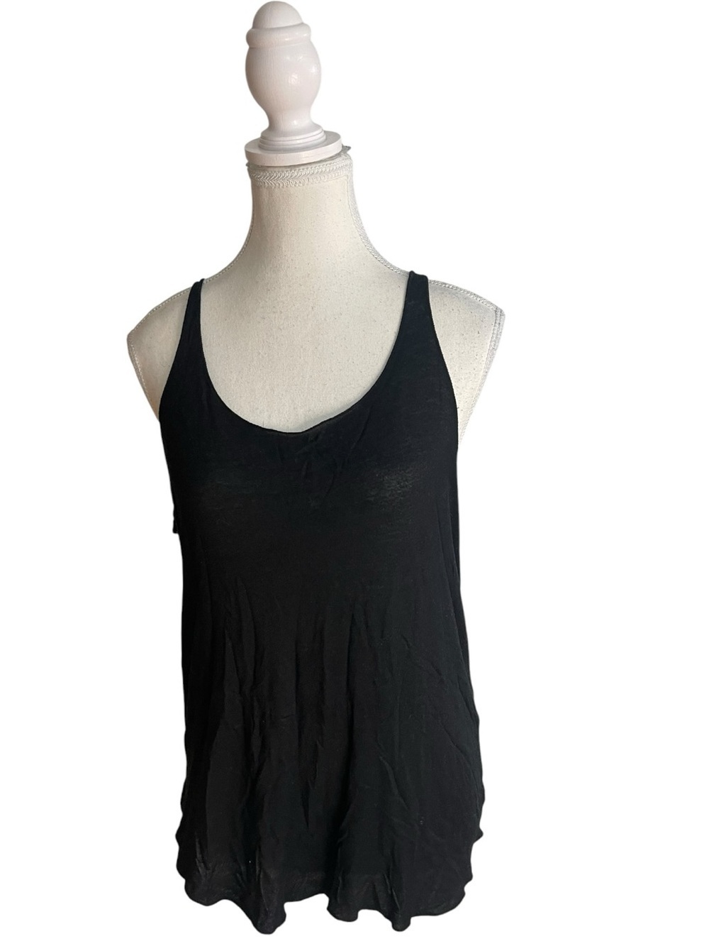 Zara Scoop Neck Tank Top Black